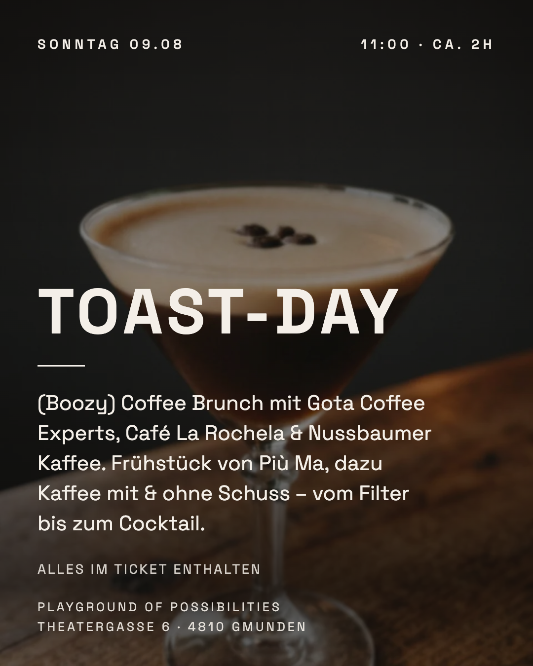 (Boozy) Coffee Brunch – Sonntag, 9.8.2026, 11 Uhr